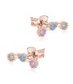 Pastel Circle Stone Silver Ear Stud STS-5322